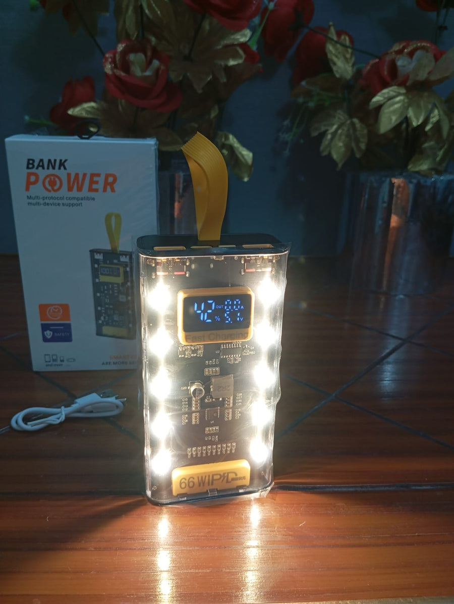 66W Portable 20000mAh Transparent Two-Way Fast Charging Power Bank – 66W Turbo Boost — image 2