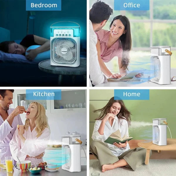 Portable Air Conditioner Fan | Mist Water, And Humidifier Function | LED Night Light Water Mist | Random Color — image 2