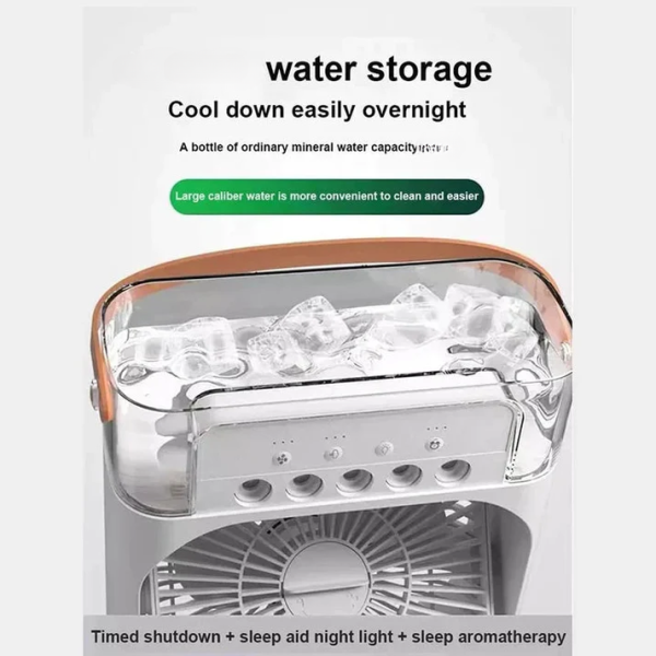 Portable Air Conditioner Fan | Mist Water, And Humidifier Function | LED Night Light Water Mist | Random Color — image 3