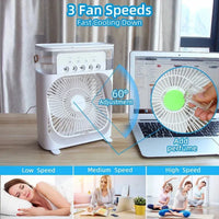 Portable Air Conditioner Fan | Mist Water, And Humidifier Function | LED Night Light Water Mist | Random Color thumbnail 6