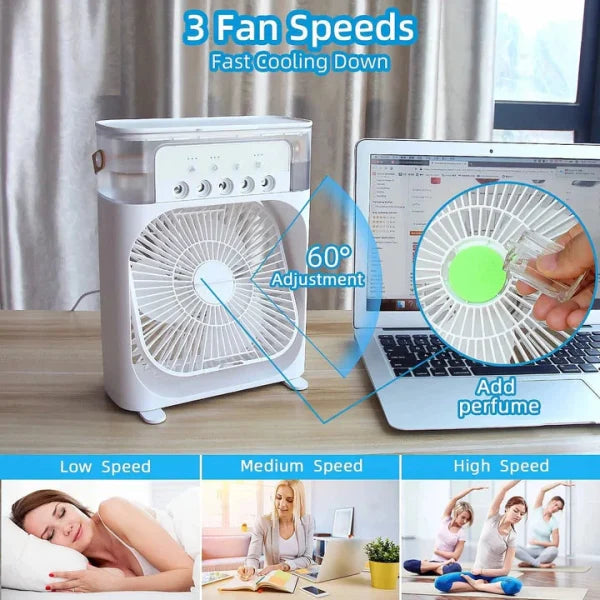 Portable Air Conditioner Fan | Mist Water, And Humidifier Function | LED Night Light Water Mist | Random Color — image 6