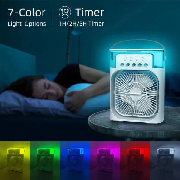 Portable Air Conditioner Fan | Mist Water, And Humidifier Function | LED Night Light Water Mist | Random Color — image 4
